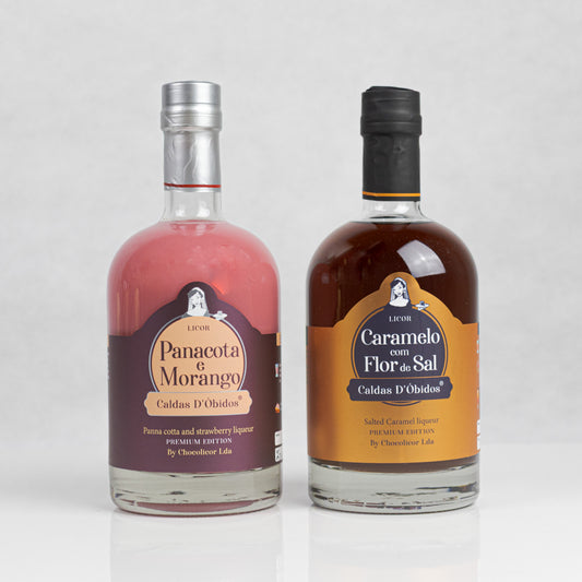 Licor de Panacota e Morango e Caramelo com Flor de Sal